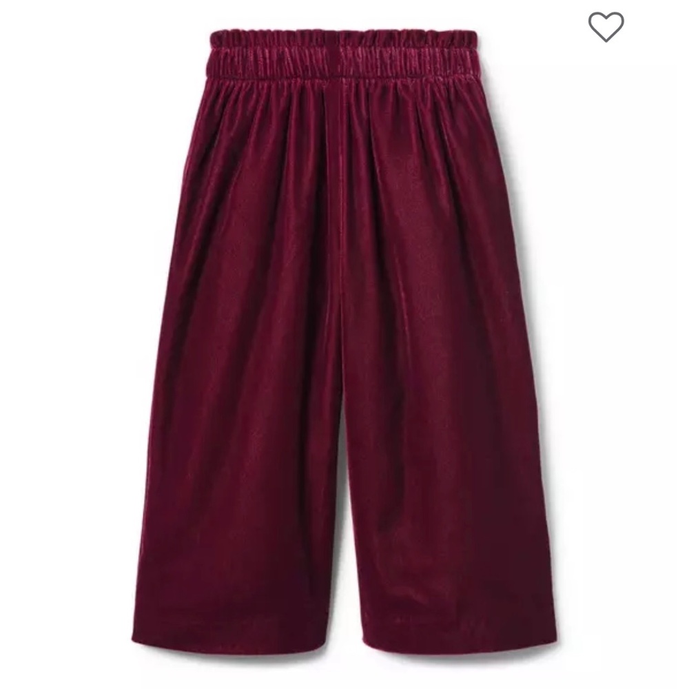 Janie and Jack Velvet Wide-Leg Pants | Toddler Girls Size 2T | Burgundy